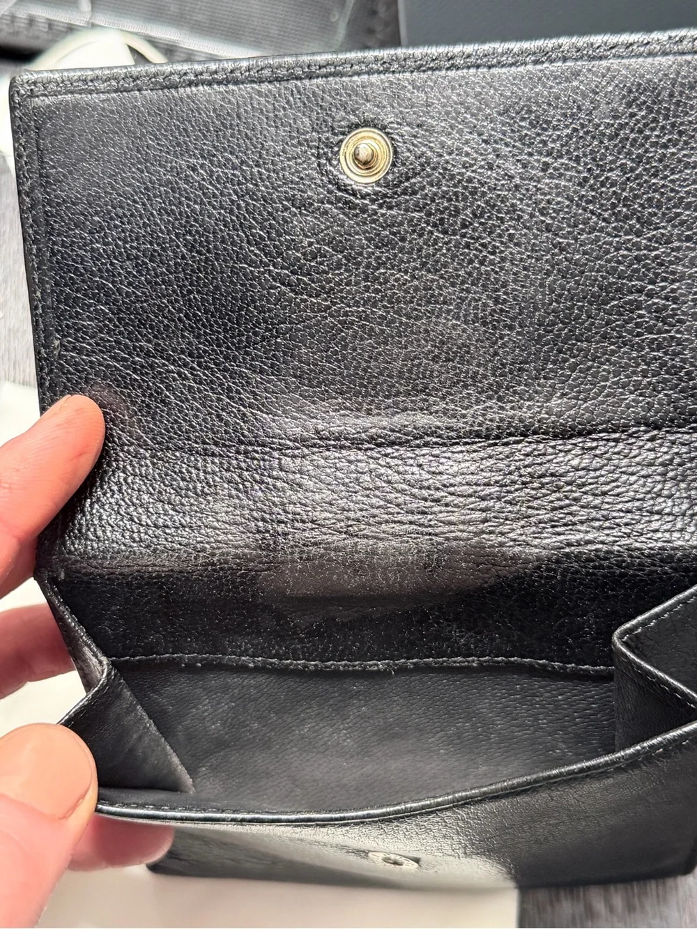 Gucci Black Leather Wallet with Orange Interlocking GG